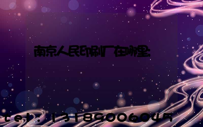 南京人民印刷厂在哪里