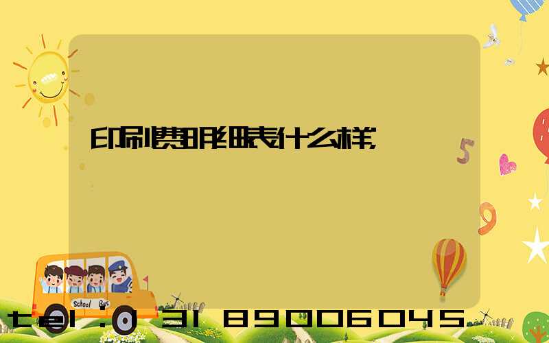 印刷费明细表什么样