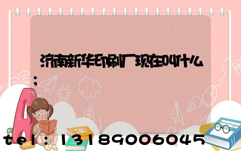 济南新华印刷厂现在叫什么