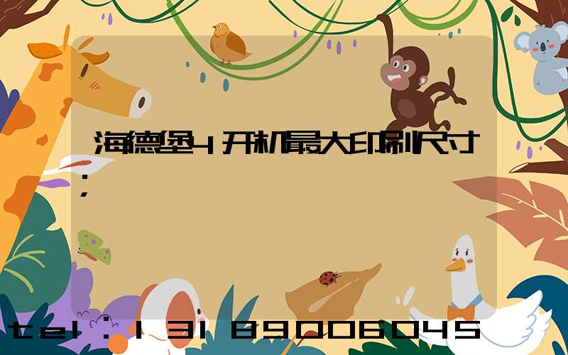 海德堡4开机最大印刷尺寸